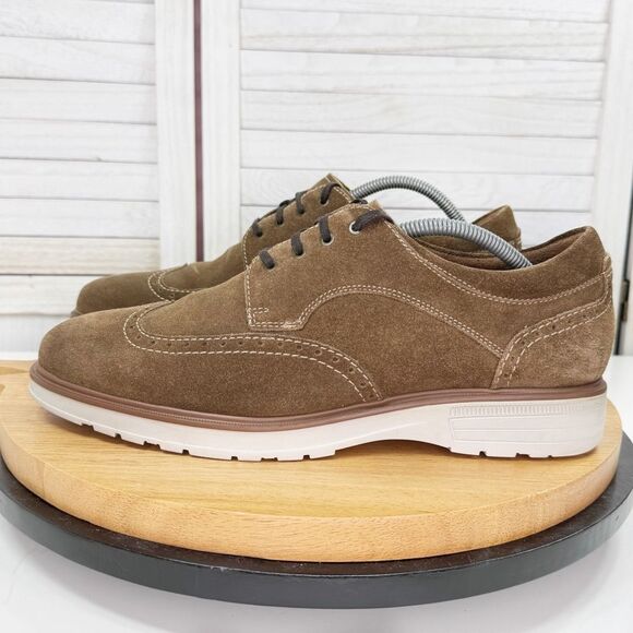 Florshiem Astor Wingtip Suede Loafer‎ Shoes Brown Mens 10 13339-051 main image 4